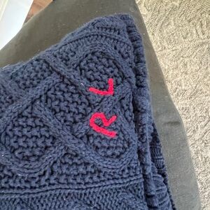 Set of 2 Ralph Lauren Home Navy Blue Textured Throw Pillow Covers